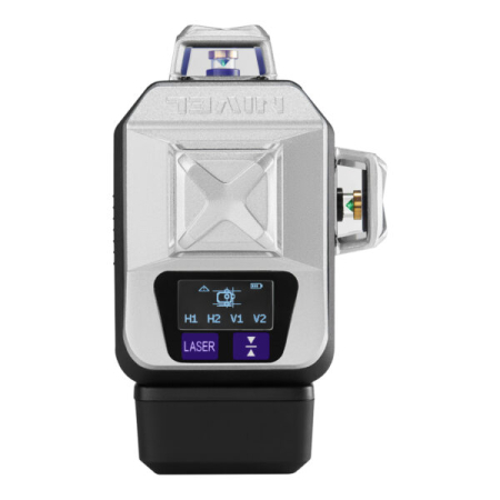Nivel System CL4V LCD + statyw SJJ-M1 EX + czujnik CLS-5 – laser krzyżowy fioletowy 4 × 360° 4D OLED Bluetooth